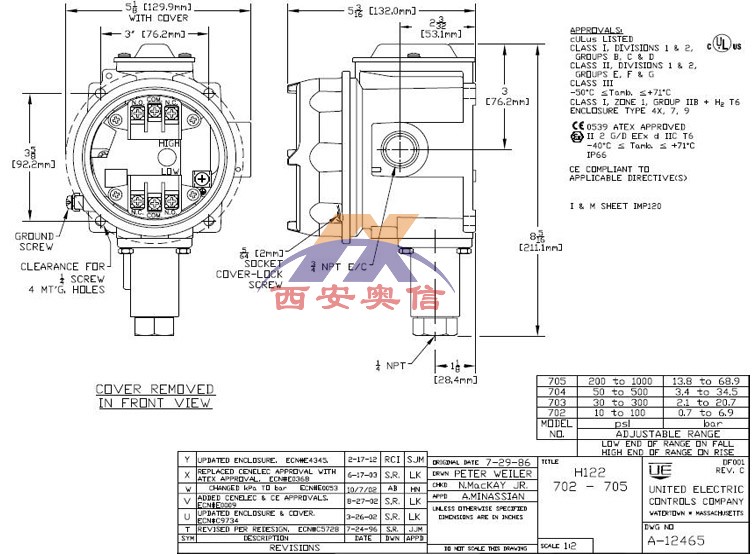 H122-702双点防爆开关 美国UE通用性防爆开关